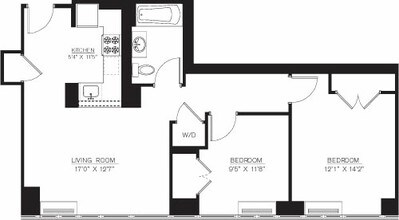 2 Bedroom G Line floors 42-50 1-42G floor plan